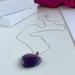 Anthropologie Jewelry | Amethyst Heart Shaped Necklace Pendant Anthropologie New Jewelry Vintage Boho | Color: Purple | Size: Os