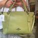 Coach Bags | Authentic Coach Pebbled Leather/Suede Zip Top Satchel/Crosby | Color: Green/Silver | Size: 10" (L) X 8 1/2" (H) X 3 3/4" (W)