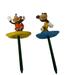 Disney Art | Disney Decorative Surfing Minnie Mickey Mouse Figurine Multi 2 Pot Stake Surf Bo | Color: Blue | Size: 8"