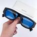 Gucci Accessories | Gucci Gg1134s 001 Sunglasses Black Blue Mirrored Rectangle Unisex | Color: Black/Blue | Size: Os