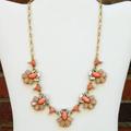 J. Crew Jewelry | J.Crew Bead And Crystal Necklace | Color: Orange/Tan | Size: Os
