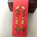 Anthropologie Jewelry | Anthropologie 14kt Gold Plated Brass & Enamel Fruit Fashion Earrings | Color: Gold | Size: Os