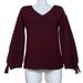 American Eagle Outfitters Sweaters | American Eagle Lace Up Sleeve V Neck Burgundy Sweater Size Xs | Color: Red | Size: Xs