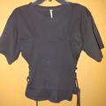 Free People Tops | Free People Woman's Short Sleeves Crop Top Black Size M Pre-Owned | Color: Black | Size: M