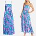 Lilly Pulitzer Dresses | Lilly Pulitzer Aviana Maxi Dress Mr Peacock Blue Tweethearts Purple Pink Strappy | Color: Blue/Purple | Size: 4