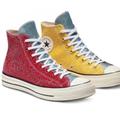 Converse Shoes | Jw Anderson Converse Nwt Sneakers Men’s 12 Glitter Colorful Chuck Taylor Hi Top | Color: Red/Yellow | Size: 12