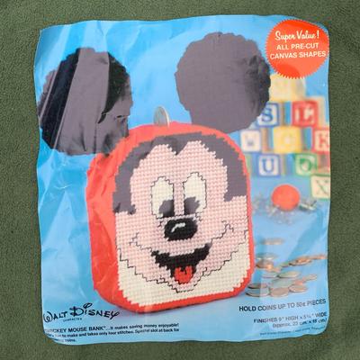 Disney Office | 1982 Mickey Mouse Needle Point Bank Craft | Color: Red | Size: Os