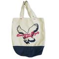 American Eagle Outfitters Bags | American Eagle Outfitters Embroidered Cloth Tote Bag Duffle Red White Blue | Color: Blue/White | Size: Os