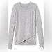 Athleta Tops | Athleta Criss Cross Sweatshirt/Light Heather Gray/Size L | Color: Gray | Size: L