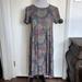 Lularoe Dresses | Lularoe Carly High Low Dress, Pixel Roses | Color: Gray/Red | Size: Xs