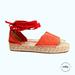 J. Crew Shoes | J. Crew Suede Lace Up Espadrilles Platform Sandals | Color: Orange/Red | Size: 8