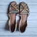 Anthropologie Shoes | Antropologie Plume By Faryl Robin Denim Stripe Huarache Flat Sandals | Color: Gray/White | Size: 8.5