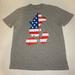 Disney Shirts | Disney Mickey Mouse Grey Usa T-Shirt Red/White/Blue Men Size Medium | Color: Gray | Size: M