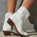 Free People Shoes | Free People New Frontier Western Boot White 9 | Color: Brown/White | Size: 9