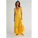 Free People Dresses | Free People Moonlight Ocean Maxi Dress Medium Free-Est Nwt | Color: Yellow | Size: M