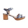 Anthropologie Shoes | Anthtopologie Remy Tie-Dye Platform Heels Sandals Shoes | Color: Blue/Cream | Size: 9