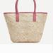 J. Crew Bags | J.Crew Natural Woven Beach Tote With Pink Handle Bag | Color: Cream/Pink | Size: Os