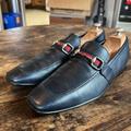 Gucci Shoes | Gucci Horsebit Red/Green Web Pebble Black Leather Men’s Loafers Size 10.5 Us | Color: Black | Size: 10.5