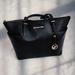 Michael Kors Bags | Michael Kors Black Voyager Medium Crossgrain Leather Tote Bag | Color: Black | Size: Os