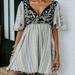 Free People Dresses | Free People Under The Sun Stripe Tunic Dress {3b54} | Color: Blue/Cream | Size: Xs