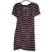 J. Crew Dresses | J. Crew Orange Blue White Stripe Short Sleeve Key Hole Front Silk Dress Size 4 | Color: Blue/Orange | Size: 4