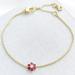 Kate Spade Jewelry | Kate Spade Myosotis Flower Bracelet In Pink + Gold Dainty Delicate Jewels Nwt Ne | Color: Gold/Pink | Size: Os
