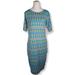 Lularoe Dresses | Lularoe Julia Dress Bodycon Fitted | Color: Blue/Yellow | Size: L