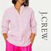 J. Crew Tops | J Crew Band Collar Cotton Poplin Tunic Shirt Stripes Nwt | Color: Pink/White | Size: 4