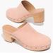 Madewell Shoes | Madewell Blush Pink Suede Mule Wood Heel Clogs Womens 7.5 | Color: Pink/Tan | Size: 7.5