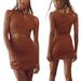 Free People Dresses | Free People Scarlet Smocked Cutout Mini Dress Rust New Partial Tag Sz Medium | Color: Brown | Size: M