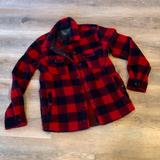 Levi's Jackets & Coats | Levis Fleece Shirt Jacket Plaid Red And Black Multiple Pocket Storage Size Small | Color: Black/Red | Size: S