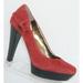 Jessica Simpson Shoes | Jessica Simpson Maro Red Suede Almond Toe Bow Platform Heels 7.5b Eu 37.5 | Color: Black/Red | Size: 7.5