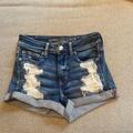American Eagle Outfitters Shorts | American Eagle Outfitters Distressed Jean Shorts | Color: Blue/White | Size: 4