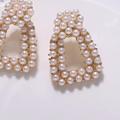 Anthropologie Jewelry | Anthropologie Pearl Cluster Gold Cutout Drop Earrings D8 | Color: Gold/White | Size: Os