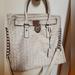 Michael Kors Bags | Authentic Michael Kors Hamilton Vanilla Colored Lock & Key Leather Handbag | Color: White | Size: Os