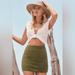 Free People Skirts | Free People Modern Femme Olive Green Mini Skirt 2 | Color: Green | Size: 2