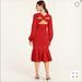 J. Crew Dresses | J.Crew Twist-Back Ruby Red Sweater-Dress Size Xxl Nwt | Color: Red | Size: Xxl