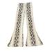 Zara Pants & Jumpsuits | 42. Zara Woman Nwt New Snakeskin Print Brown Cream Bellbottom Flare Flowy Pants | Color: Brown/Cream | Size: S