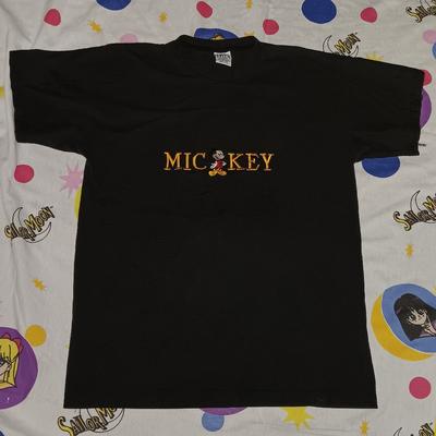 Disney Shirts | 90s Disney Mickey Mouse Embroidered Shirt Vintage Tee | Color: Black | Size: Xl