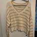 American Eagle Outfitters Sweaters | American Eagle Thin Striped Women’s Sweater Size Xl Cropped | Color: Cream/Tan | Size: Xl