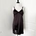 Anthropologie Dresses | Anthropologie Black Lace Trim Satin Slip Mini Dress | Color: Black | Size: S