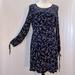 American Eagle Outfitters Dresses | American Eagle Outfitters Hi-Low Cold Shoulder Keyhole Back Navy Floral Dress M | Color: Blue/Pink | Size: M