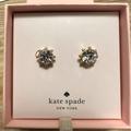 Kate Spade Jewelry | Kate Spade - Flying Colors Bezel Stud Earrings (Clear) Nwt | Color: Gold | Size: Os