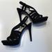 Jessica Simpson Shoes | Jessica Simpson Womens Sz 8 Black Suede Strappy 5” Stiletto Sandals W1” Platform | Color: Black | Size: 8