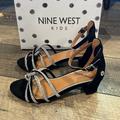 Nine West Shoes | Authentic Nine West Little Girls Bling Heels Sz 1 | Color: Black/Silver | Size: 1g