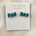 Kate Spade Jewelry | Kate Spade Vintage Take A Bow Enamel Turquoise/Teal 14k Earrings | Color: Blue/Gold | Size: Os