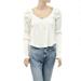Anthropologie Tops | Anthropologie Pilcro Lace White Blouse Tee Top Round Neck Long Sleeve S | Color: White | Size: S