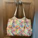 Coach Bags | Coach Devin Floral Tote Bag | Color: Blue/Pink | Size: Approx. 10” (H) 17.75” (W) 6.5” (D)