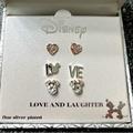 Disney Jewelry | Disney Minnie Mouse Earrings Triple Set | Color: Gold/Red/Silver | Size: Os