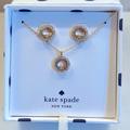 Kate Spade Accessories | Kate Spade Earring And Necklace Set. Clear/Gold | Color: Gold | Size: Os